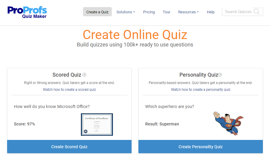 Create a quiz