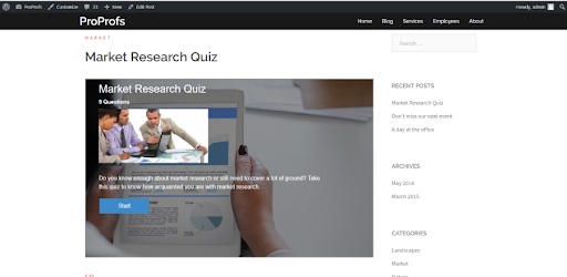 ProProfs WordPress Quiz Plugin